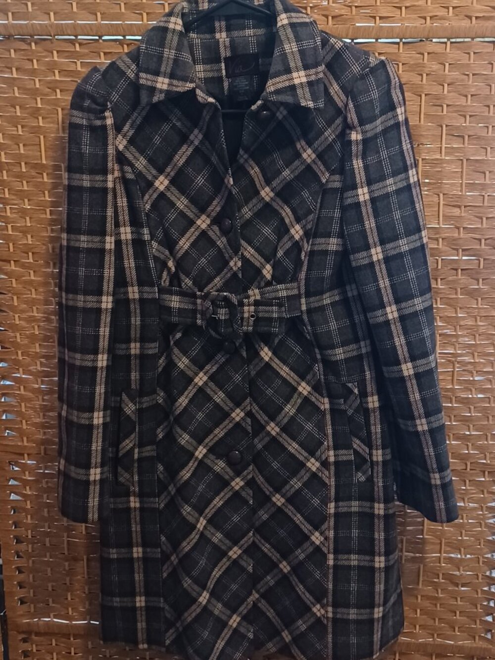 Women's Plaid Winter Coat - Size 0